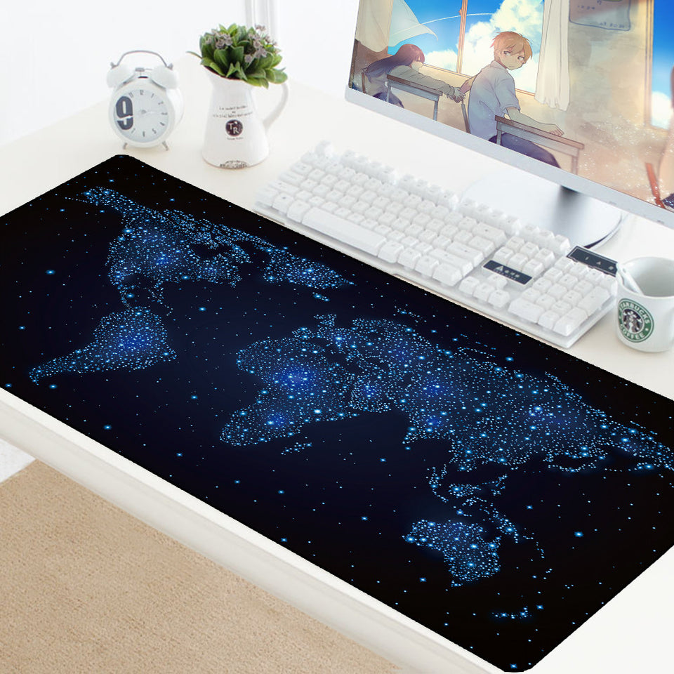 Laptop Gaming Mouse Pad World Map Keyboard Desk