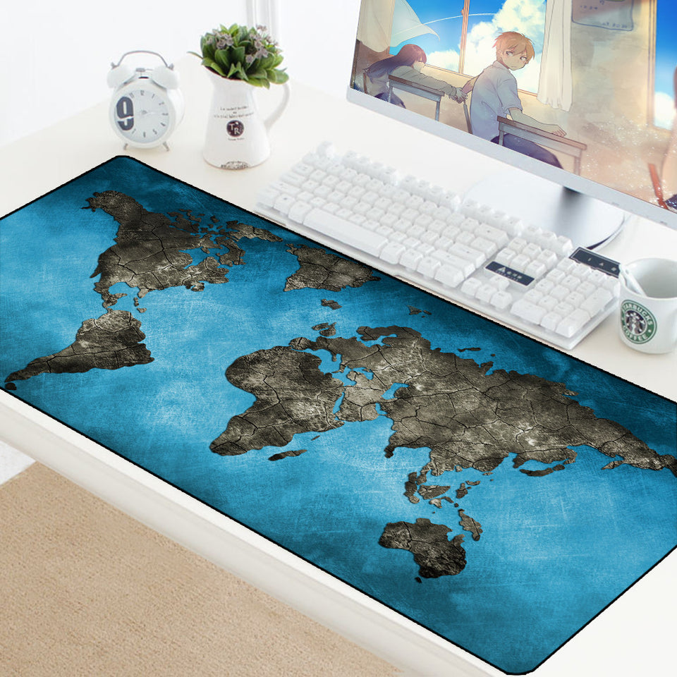 Laptop Gaming Mouse Pad World Map Keyboard Desk