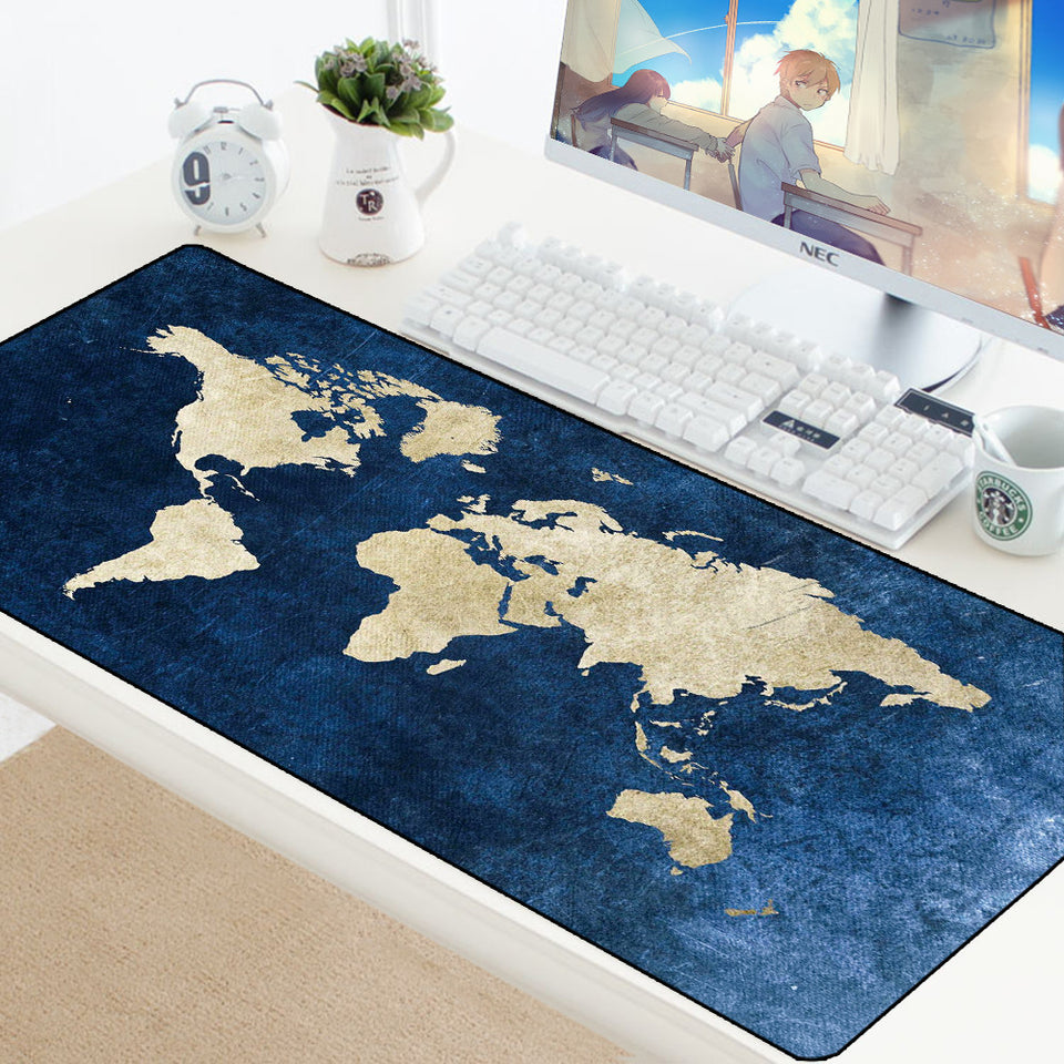 Laptop Gaming Mouse Pad World Map Keyboard Desk